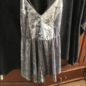 silver/ crush velvet  spaghetti strapped jumper